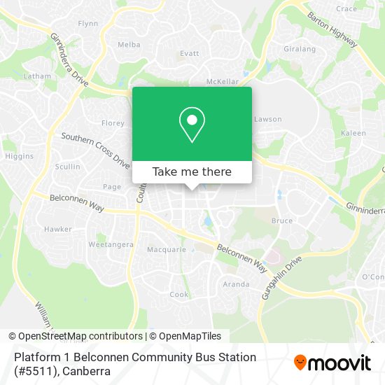 Mapa Platform 1 Belconnen Community Bus Station (#5511)