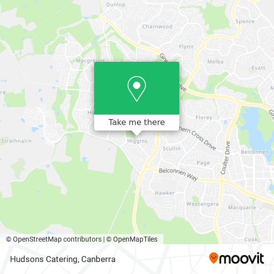 Hudsons Catering map