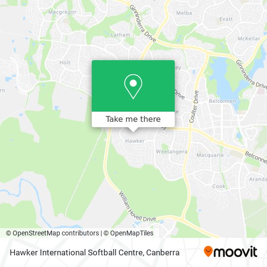 Hawker International Softball Centre map