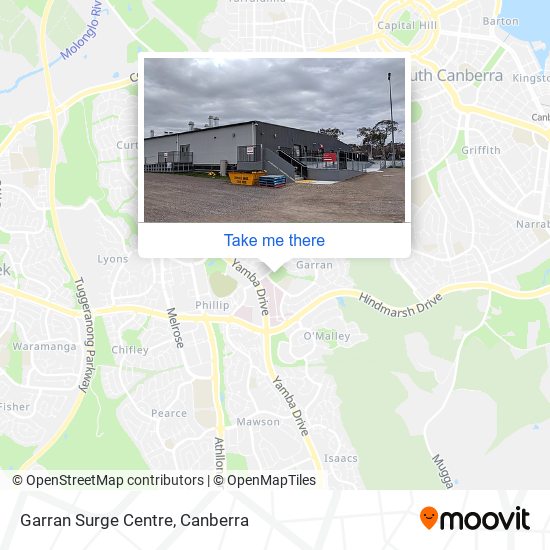 Garran Surge Centre map