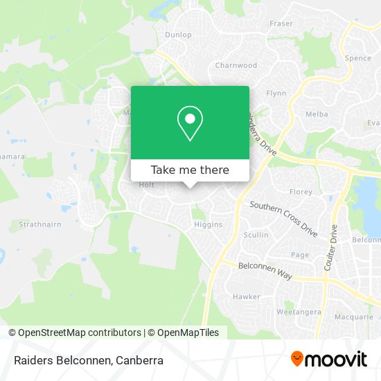 Raiders Belconnen map