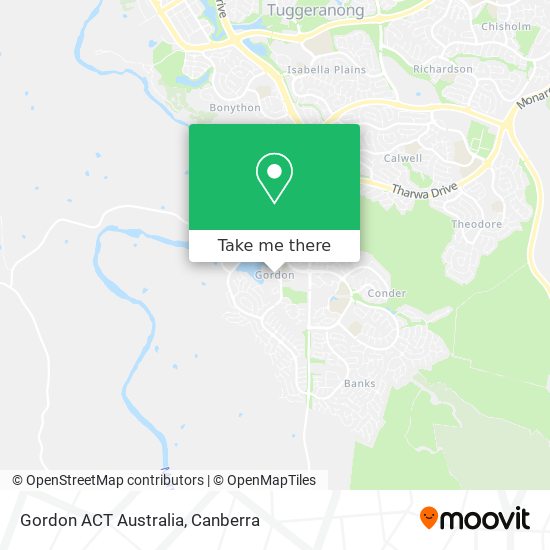 Gordon ACT Australia map