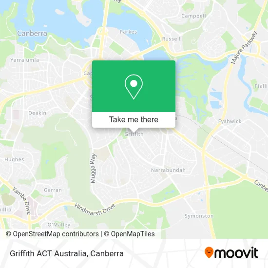 Mapa Griffith ACT Australia