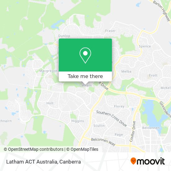 Latham ACT Australia map