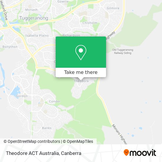 Theodore ACT Australia map