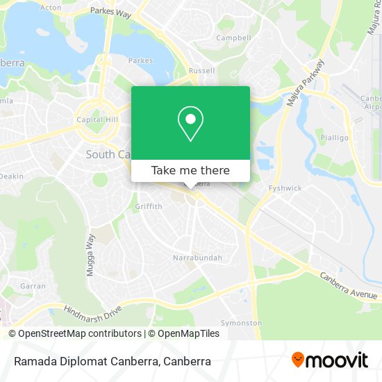Ramada Diplomat Canberra map
