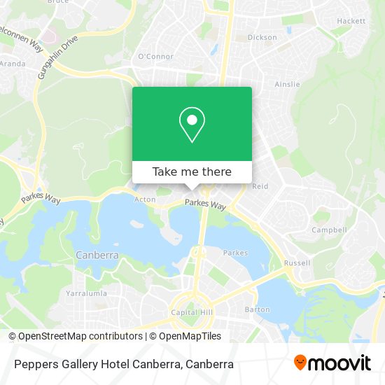Mapa Peppers Gallery Hotel Canberra