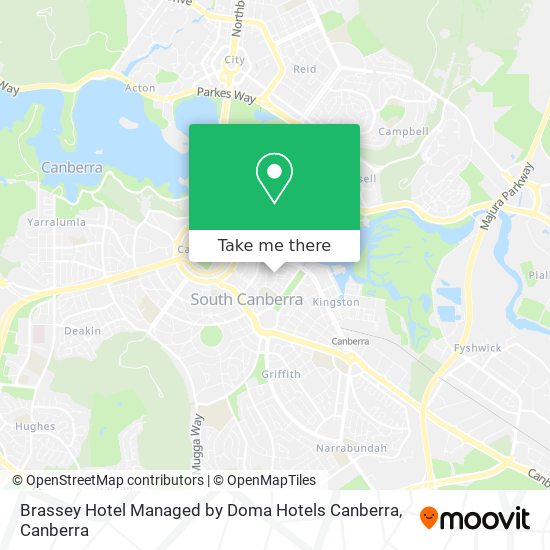 Brassey Hotel Managed by Doma Hotels Canberra map