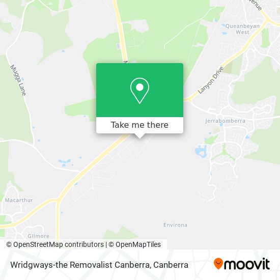 Wridgways-the Removalist Canberra map