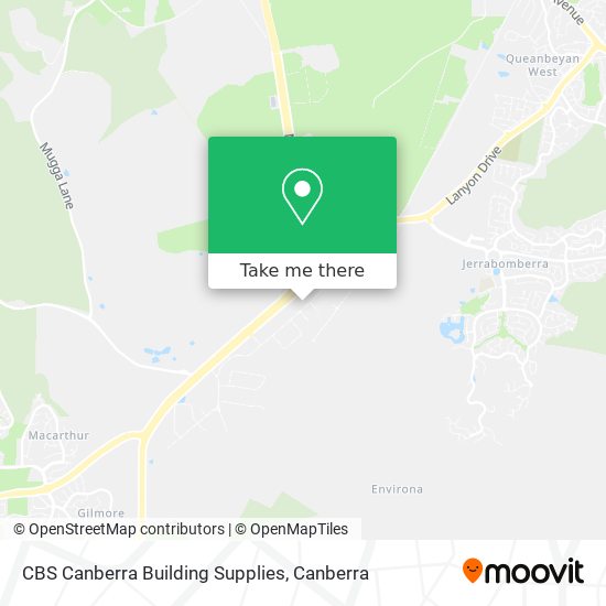 Mapa CBS Canberra Building Supplies