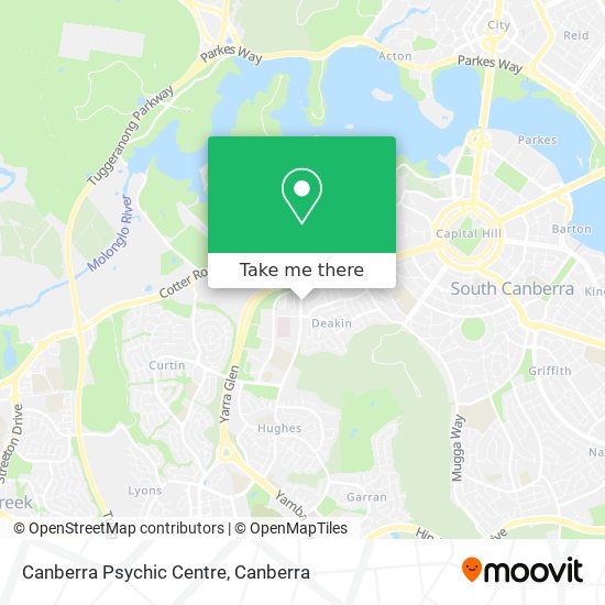 Canberra Psychic Centre map