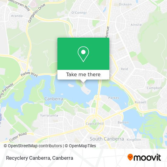 Mapa Recyclery Canberra