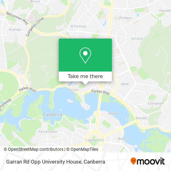 Garran Rd Opp University House map