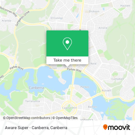 Aware Super - Canberra map
