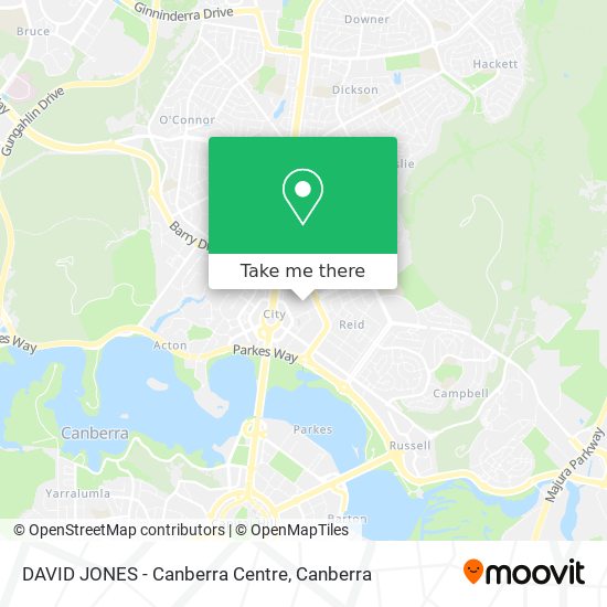 DAVID JONES - Canberra Centre map