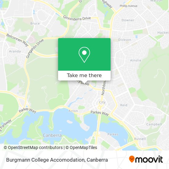 Burgmann College Accomodation map