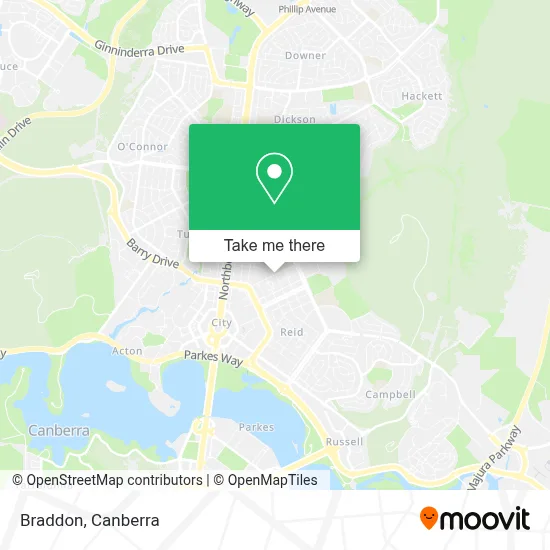 Mapa Braddon