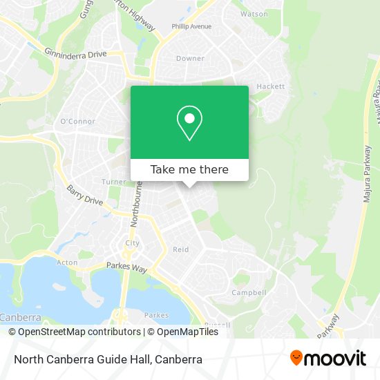 North Canberra Guide Hall map