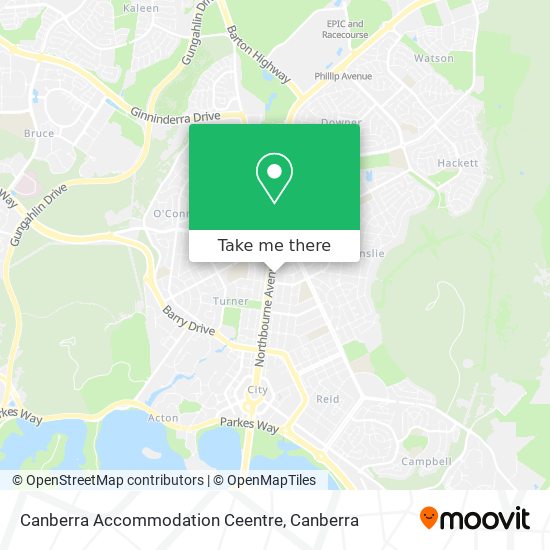 Canberra Accommodation Ceentre map
