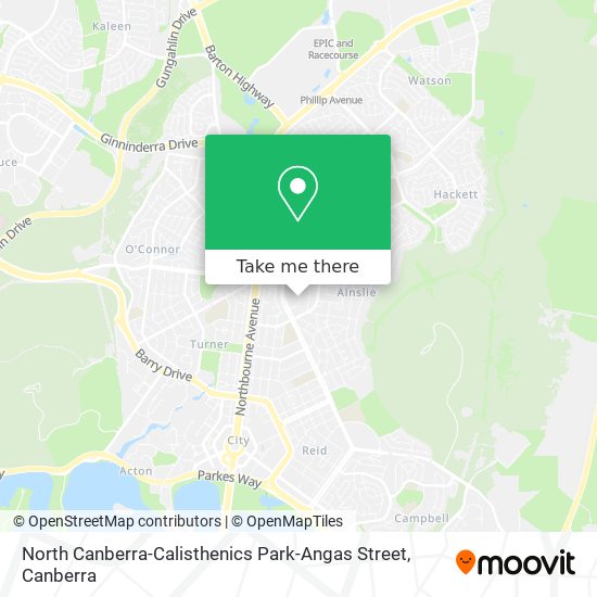 North Canberra-Calisthenics Park-Angas Street map