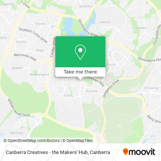 Mapa Canberra Creatives - the Makers' Hub