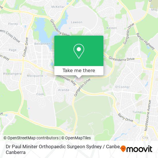 Dr Paul Miniter Orthopaedic Surgeon Sydney / Canbe map