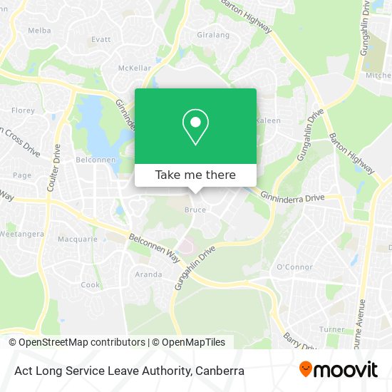 Act Long Service Leave Authority map
