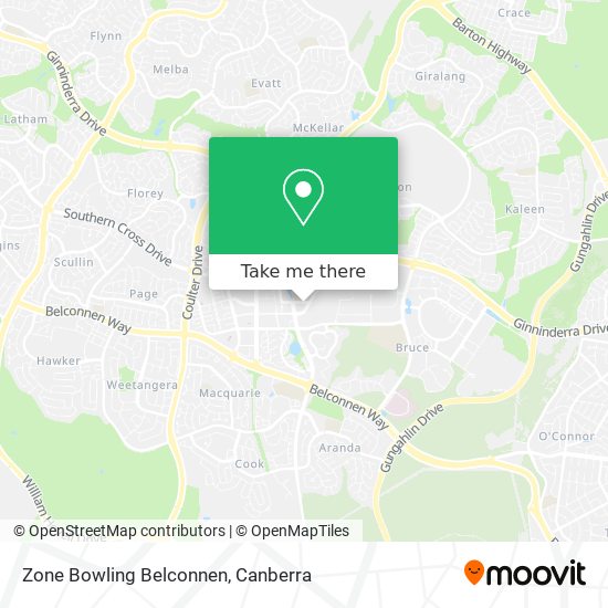 Zone Bowling Belconnen map