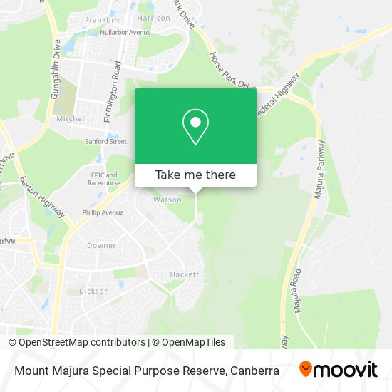 Mount Majura Special Purpose Reserve map