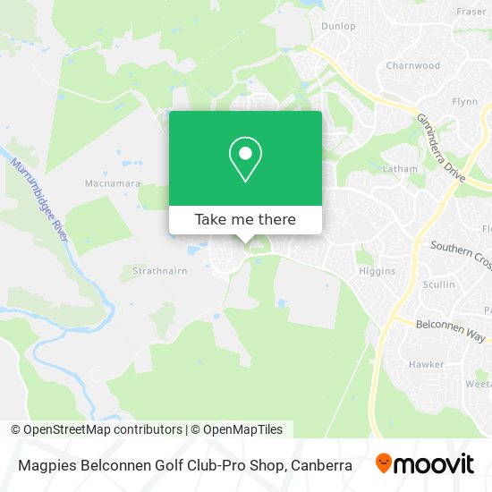 Magpies Belconnen Golf Club-Pro Shop map
