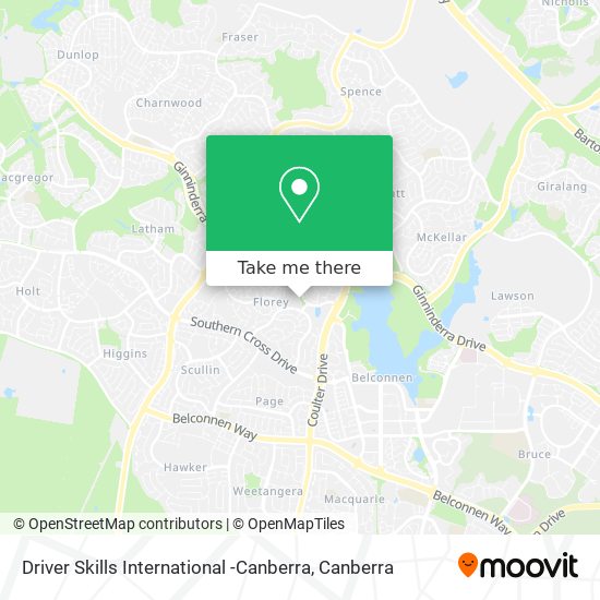 Driver Skills International -Canberra map