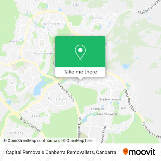 Capital Removals Canberra Removalists map