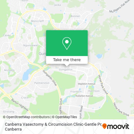Canberra Vasectomy & Circumcision Clinic-Gentle Pr map