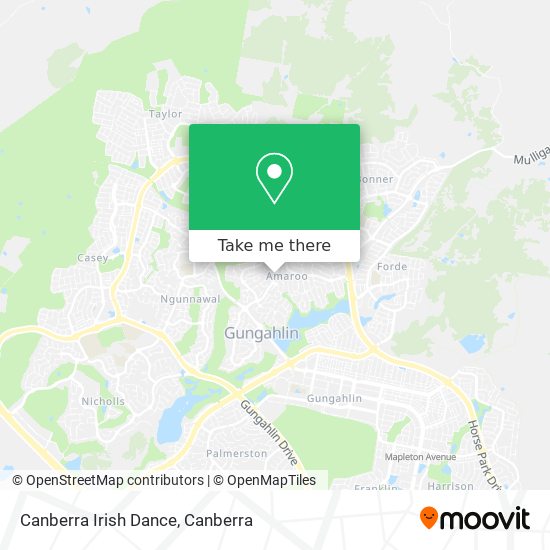 Mapa Canberra Irish Dance