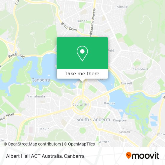 Mapa Albert Hall ACT Australia