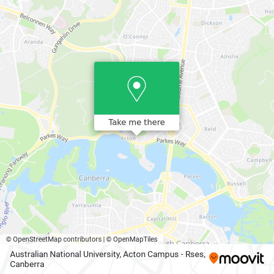 Australian National University, Acton Campus - Rses map