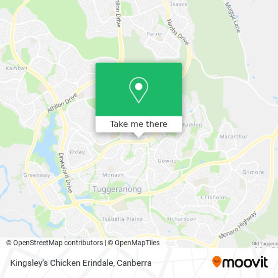 Kingsley's Chicken Erindale map