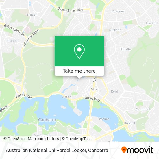 Australian National Uni Parcel Locker map