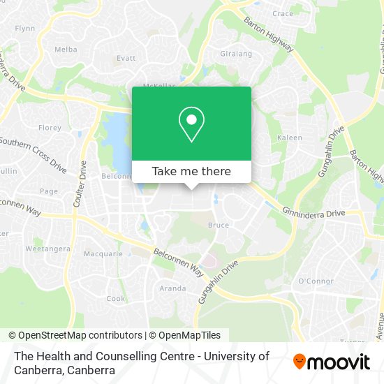 The Health and Counselling Centre - University of Canberra map