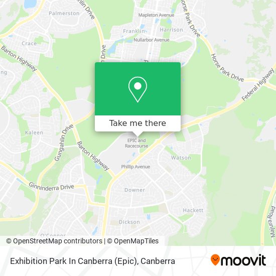 Exhibition Park In Canberra (Epic) map