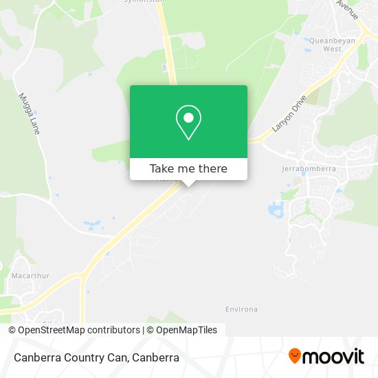 Canberra Country Can map