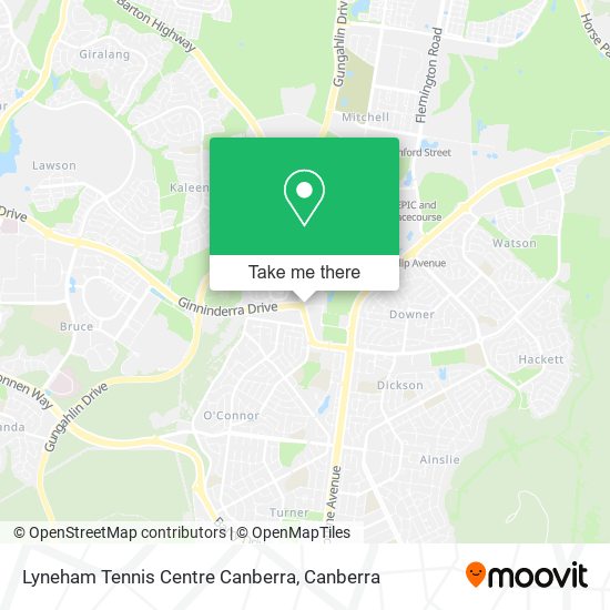 Lyneham Tennis Centre Canberra map