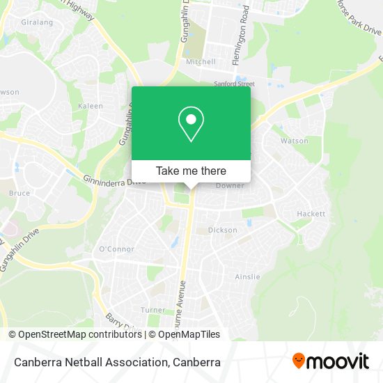 Canberra Netball Association map