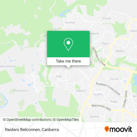 Raiders Belconnen map