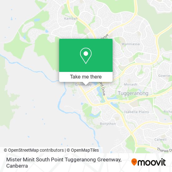 Mister Minit South Point Tuggeranong Greenway map