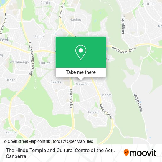 The Hindu Temple and Cultural Centre of the Act. map