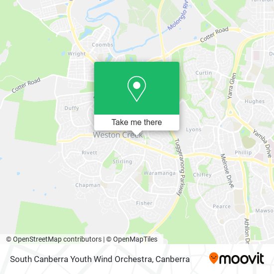 South Canberra Youth Wind Orchestra map