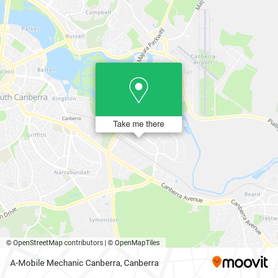 A-Mobile Mechanic Canberra map