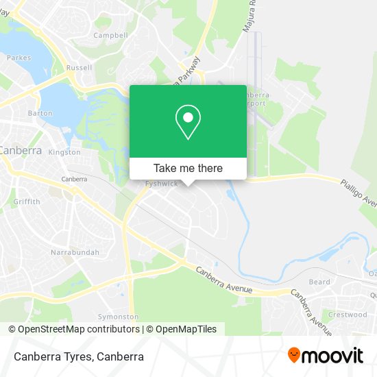 Canberra Tyres map