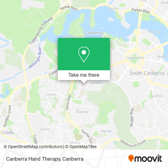 Canberra Hand Therapy map